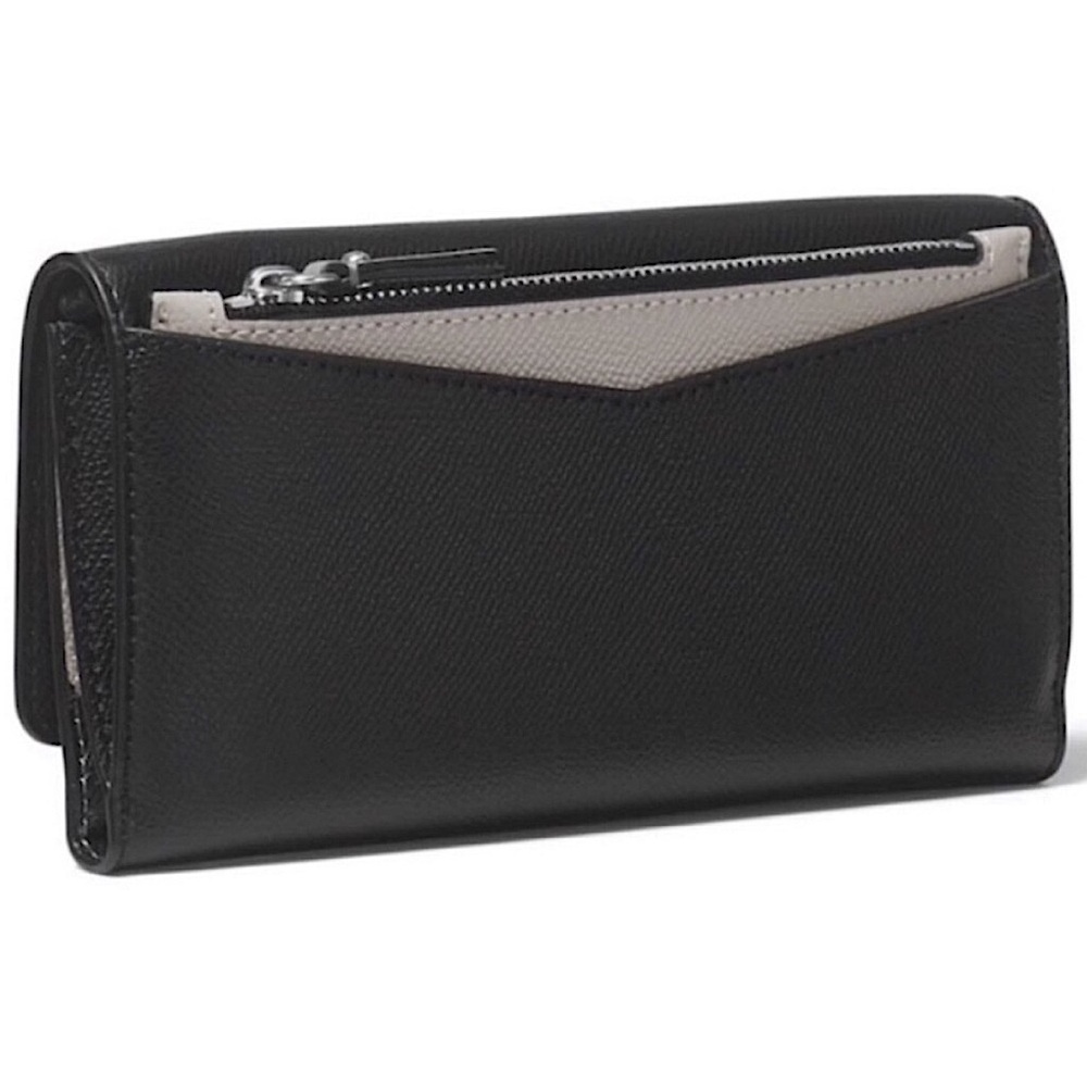 Michael Kors Leather Convertible Chain Wallet to Crossbody in Black/Pearl Grey - Picture 5 of 9